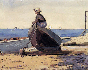 Art Prints of Waiting for Dad by Winslow Homer