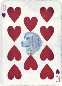 Art Prints of Playing Card, 10 of Hearts, Vintage Game Pieces & Playing Cards