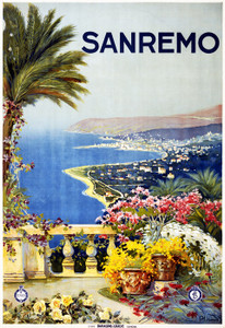 Art Prints of San Remo Travel Poster, 1920, Travel Posters