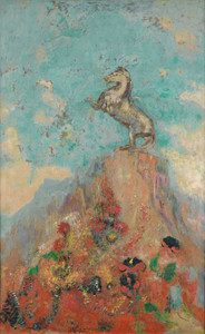 Prints and cards of Pegasus on a Rock or the Top by Odilon Redon