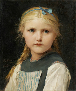 Art Prints of Mädchenbildnis, Portrait of a Girl by Albert Anker