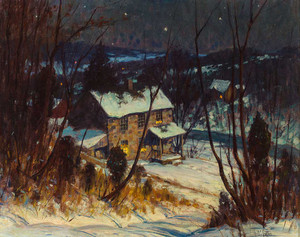 Bucks County, Riverside Nocturnal Winter by George Sotter