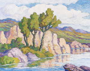 Art Prints of Creek and Hills, Wild Horse Creek, Kansas by Birger Sandzen