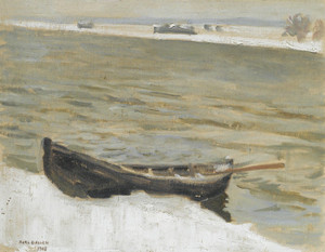 Art Prints of Boat Moored on a River Bank by Akseli Gallen-Kallela
