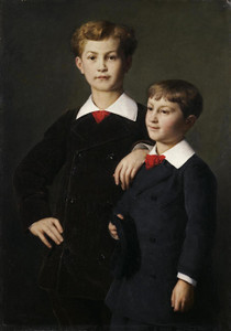 Art Prints of Portrait of the Chretien Sons, 1880 by Albert Anker