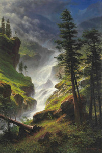 Art Prints of Rocky Mountain Waterfall by Albert Bierstadt