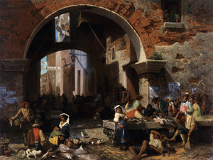 Art Prints of Roman Fish Market, Arch of Octavius by Albert Bierstadt