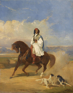Art Prints of Greek Soldier on Horseback by Alfred de Dreux
