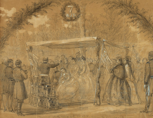 Art Prints of Marriage at the Camp, Army of the Potomac (21047L) by Alfred Waud
