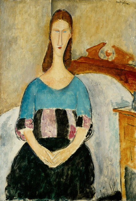 Art Prints of Portrait of Jeanne Hebuterne Seated by Amedeo Modigliani