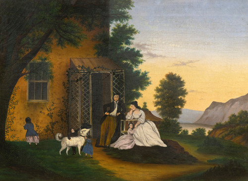 Art Prints of Family in a New England Landscape, American School