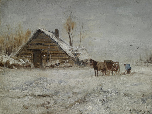Art Prints of A Peasant at Work in a Wintry Day by Anton Mauve