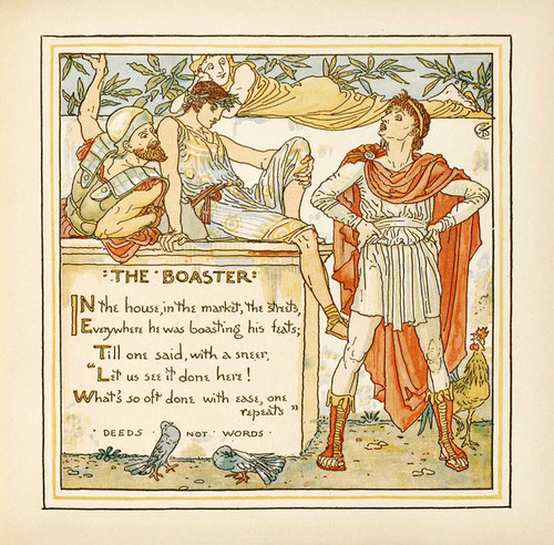 Art Prints of The Boaster "Deeds Not Words", Aesop's Fables