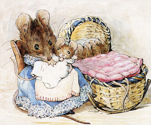 Art Prints of Mother and Baby Mouse by Beatrix Potter