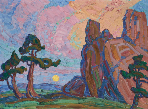 Art Prints of Moonrise Among the Red Rocks by Birger Sandzen