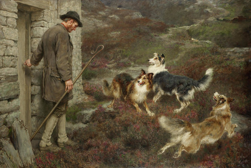 Art Prints of To the Hills by Briton Riviere