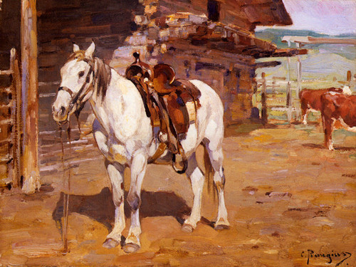 Art Prints of At the Stable by Carl Rungius