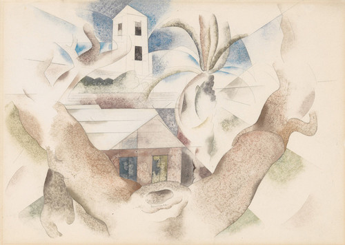 Art Prints of Bermuda No. 1, Tree and House by Charles Demuth