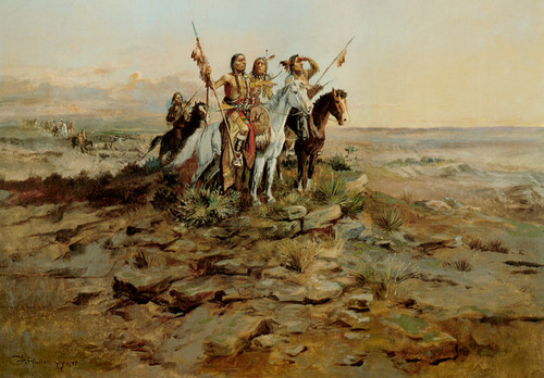 Art Prints of Approach of the White Men by Charles Marion Russell