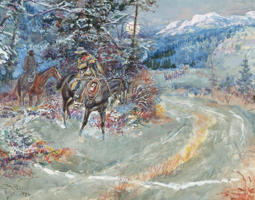 Art Prints of An Unscheduled Stop by Charles Marion Russell
