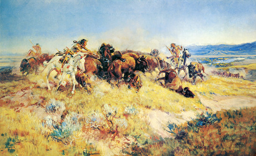 Art Prints of The Buffalo Hunt, No. 40 by Charles Marion Russell