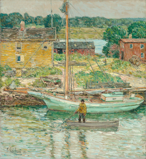 Art Prints of Oyster Sloop, Cos Cob by Childe Hassam