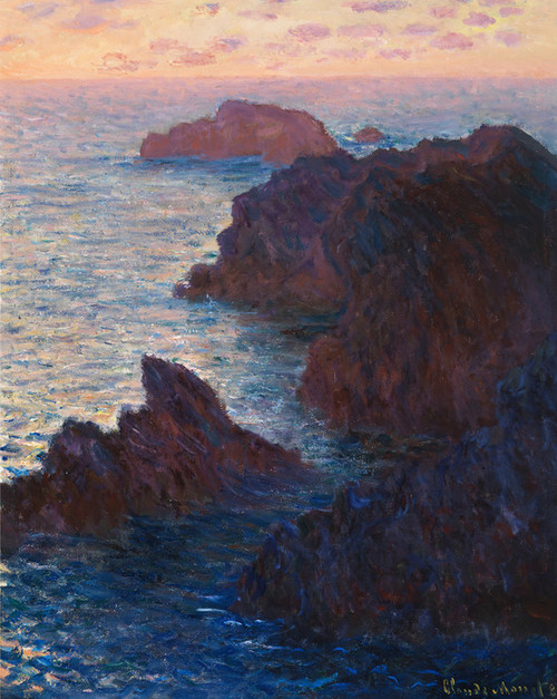 Art Prints of Rocks at Belle-ile-port-domois by Claude Monet