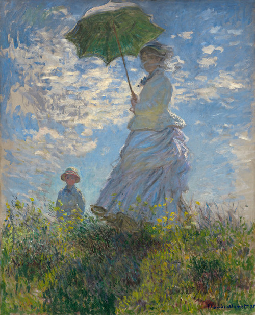 Art Prints of Woman with a Parasol, Madame Monet and Her Son by Claude Monet