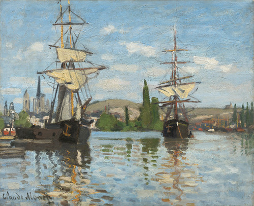 Art Prints of Ships Riding on the Seine at Rouen by Claude Monet