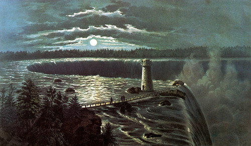 Art Prints of Niagara Falls by Moonlight by Currier & Ives