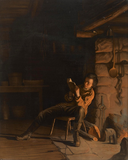 Art Prints of The Boyhood of Lincoln, an Evening in the Log Hut by Eastman Johnson