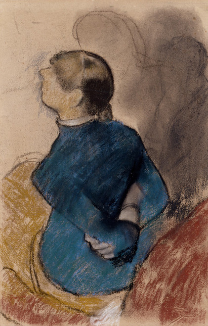 Art Prints of Young Woman in Blue by Edgar Degas