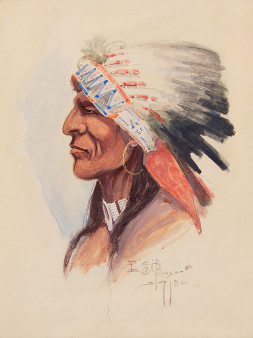 Art Prints of Portrait of a Chief by Edgar Paxson