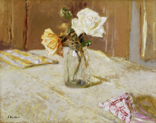 Art Prints of Roses in a Glass Vase by Edouard Vuillard