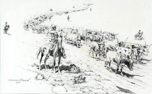 Art Prints of Trail Herd by Edward Borein