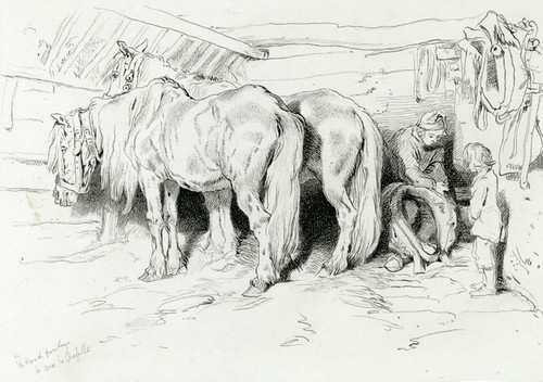 Art Prints of The Stable by Edwin Henry Landseer