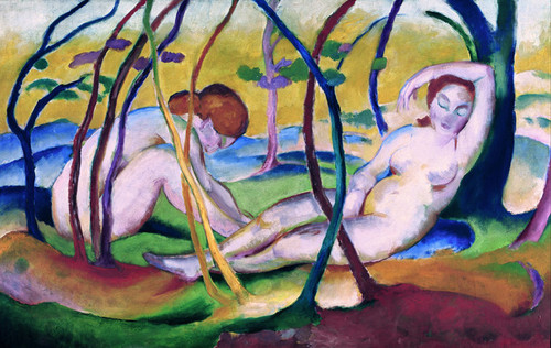 Art Prints of Nudes Under Trees by Franz Marc