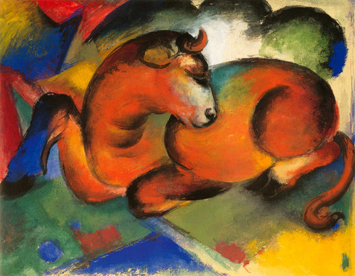 Art Prints of The Red Bull by Franz Marc