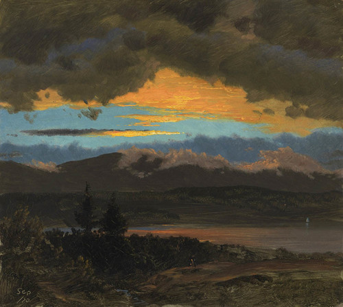 Art Prints of Sunset across the Hudson Valley New York by Frederic Edwin Church