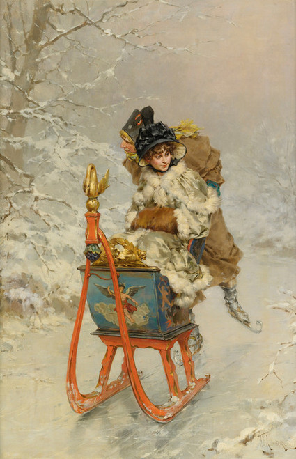 Art Prints of The Sleigh Ride by Frederik Hendrik Kaemmerer