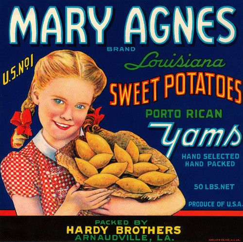 Art Prints of 016 Mary Agnes Sweet Potato Yams, Fruit Crate Labels