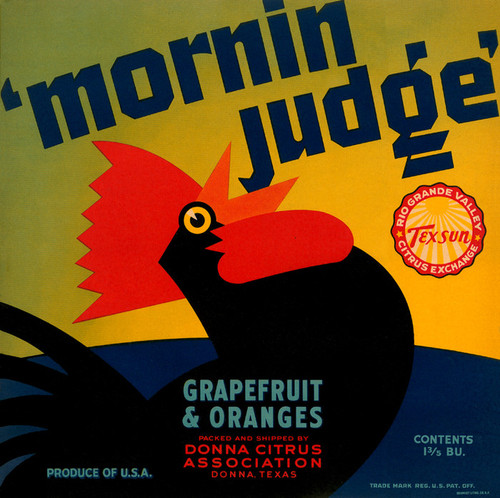 Art Prints of 024 'Mornin Judge' Grapefruit and Oranges, Fruit Crate Labels