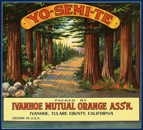 Art Prints of |Art Prints of 063 Yo-Semi-Te Oranges, Fruit Crate Labels