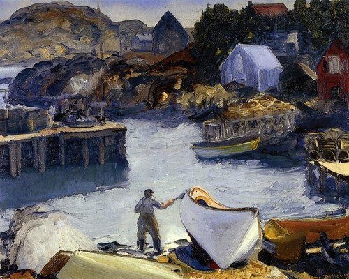 Art Prints of |Art Prints of Cleaning his Lobster Boat by George Bellows