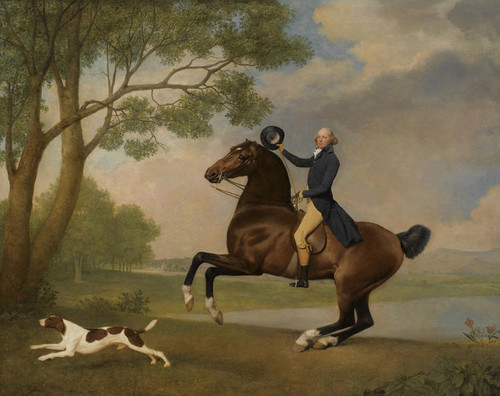 Art Prints of Portrait of Baron de Robeck Riding a Bay Hunter by George Stubbs