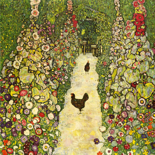 Art Prints of Garden Path with Chickens, 1916 by Gustav Klimt