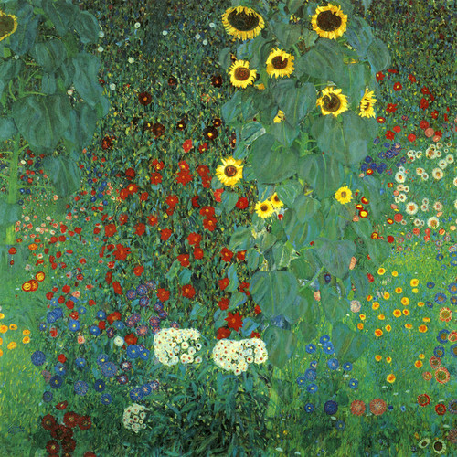 Art Prints of Farm Garden with Sunflowers by Gustav Klimt