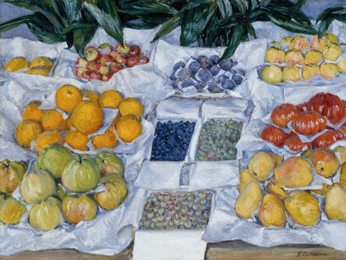 Art Prints of Displayed Fruit on a Stand by Gustave Caillebotte