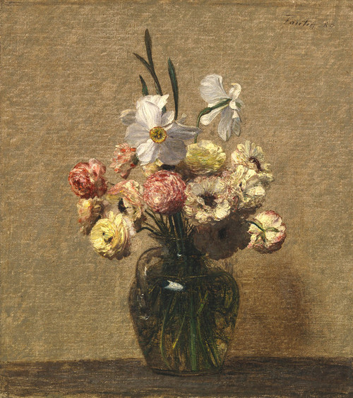 Art Prints of Ranunculus and Narcisses by Henri Fantin-Latour