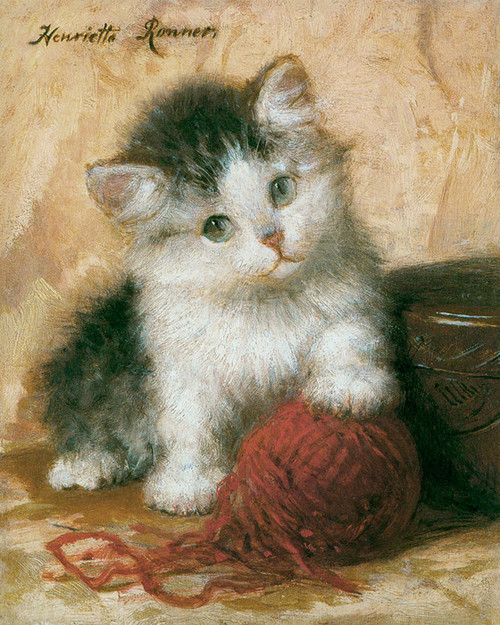 Art Prints of Kitten in Mischief by Henriette Ronner Knip